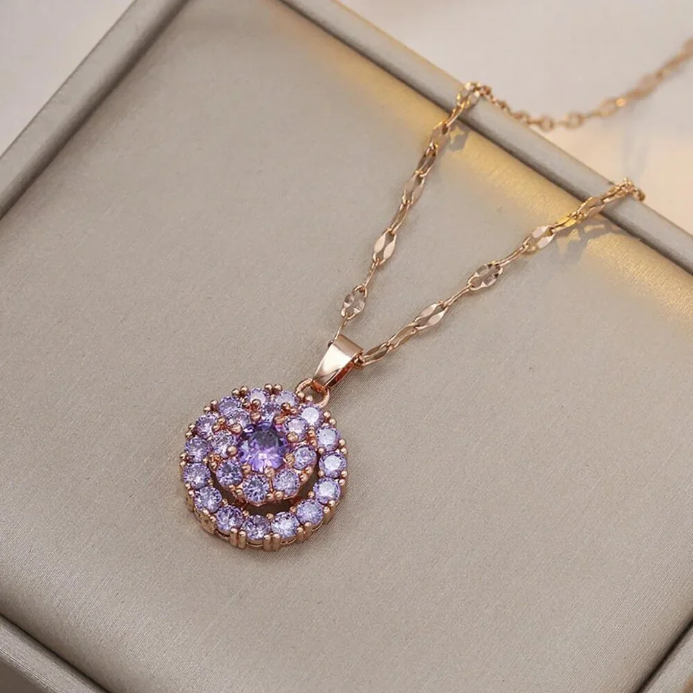 Women Jewelry Set Rhinestone Necklace Earrings Adjustable Ring Bridal Wedding
